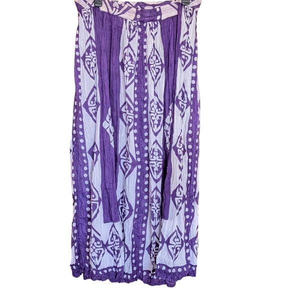 Just Class Purple Printed Maxi Skirt L Bohemian Hippie Flowy Comfy - Picture 3 of 4
